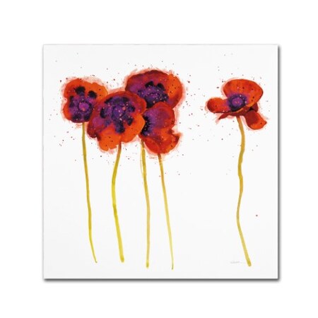 Trademark Fine Art Shirley Novak 'Splash Garden II on White' Canvas Art, 14x14 WAP0355-C1414GG